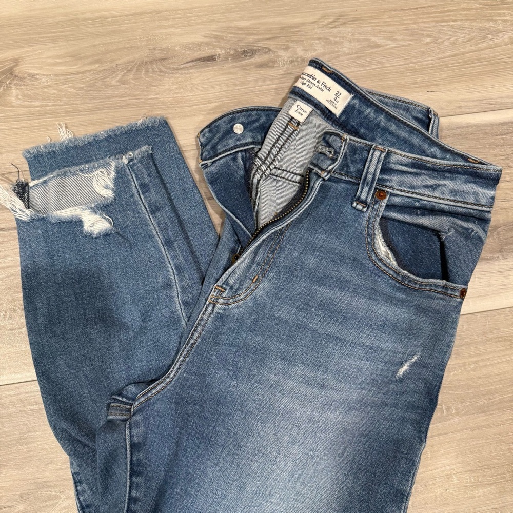 Abercrombie & Fitch Super Skinny Ankle High Rise Jeans Size 27 SHORT - Picture 7 of 9